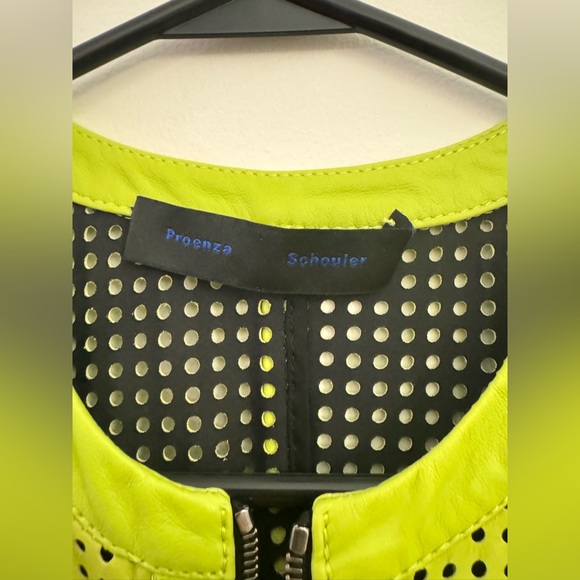 Proenza Schouler leather mid length green dress size 6 - Picture 10 of 11